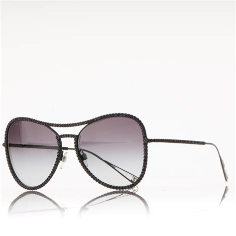 chanel sunglasses 71108|CHANEL Crystal Aviator Sunglasses 71108 Black .